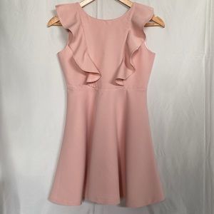 Bardot junior sleeveless ruffle shoulder dress.